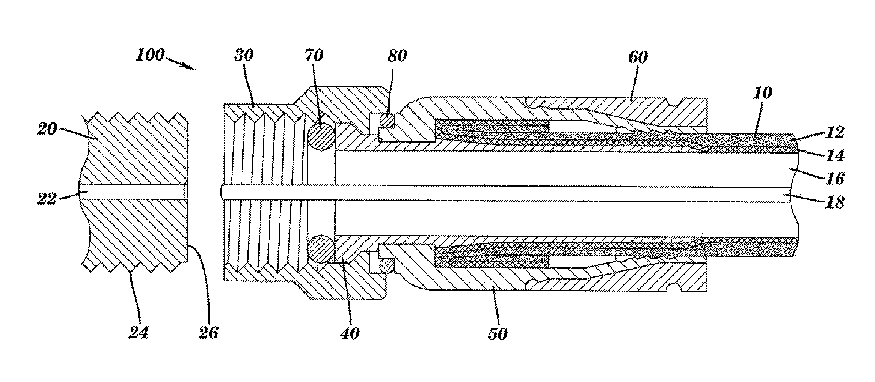 Connector having a conductively coated member and method of use thereof