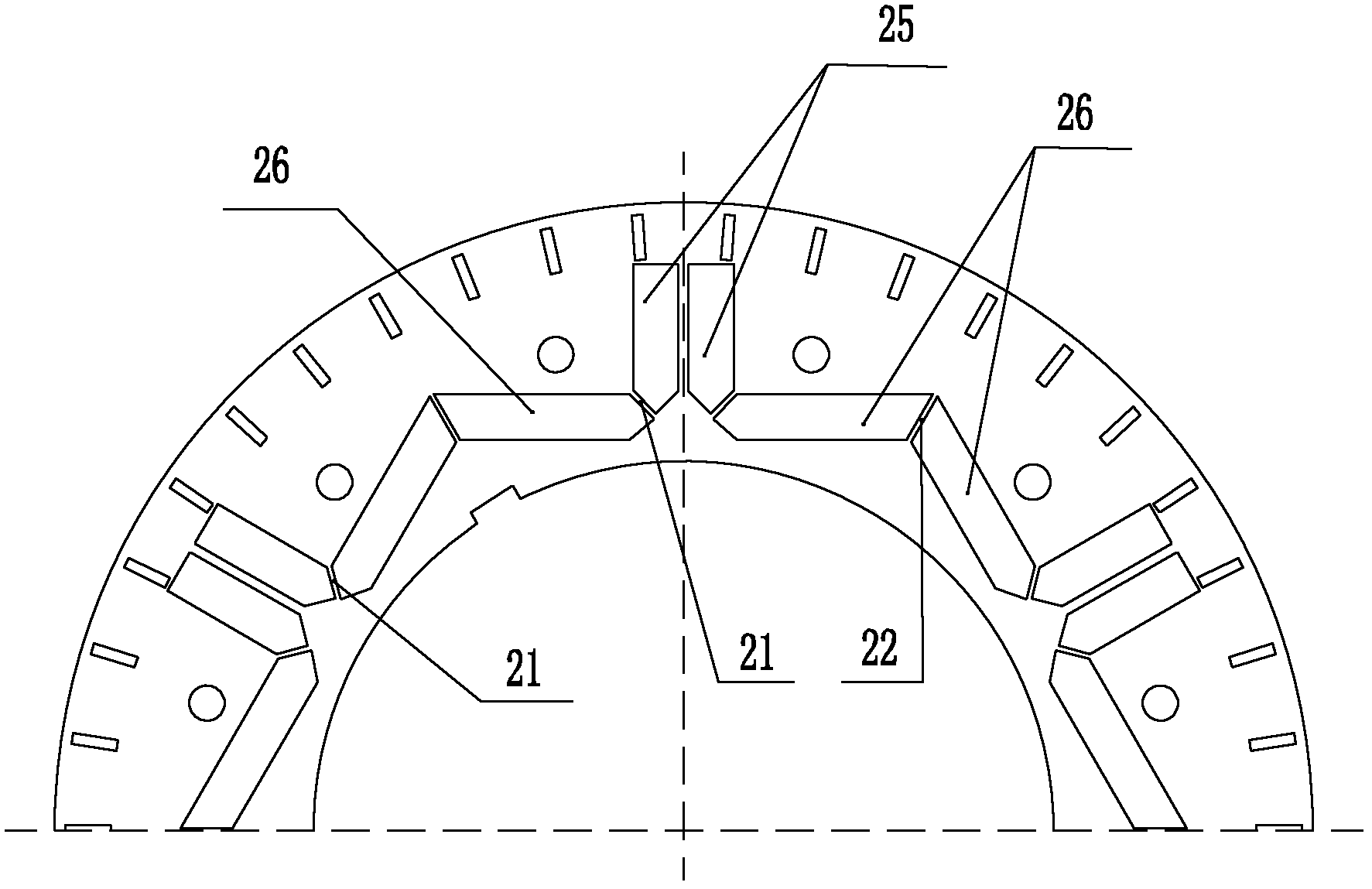 Rotor punching sheet for permanent magnet motor and rotor