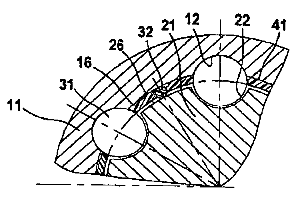 Longitudinal displacement unit with braking rollers