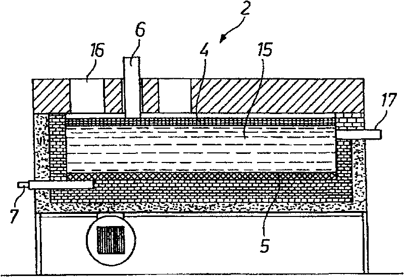 Method and device for extracting a metal from a slag containing the metal