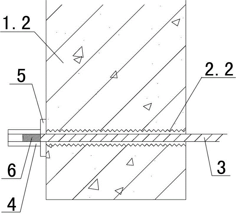 The joints and construction method of the newly added frame reinforcement and the anchorage of the original structure