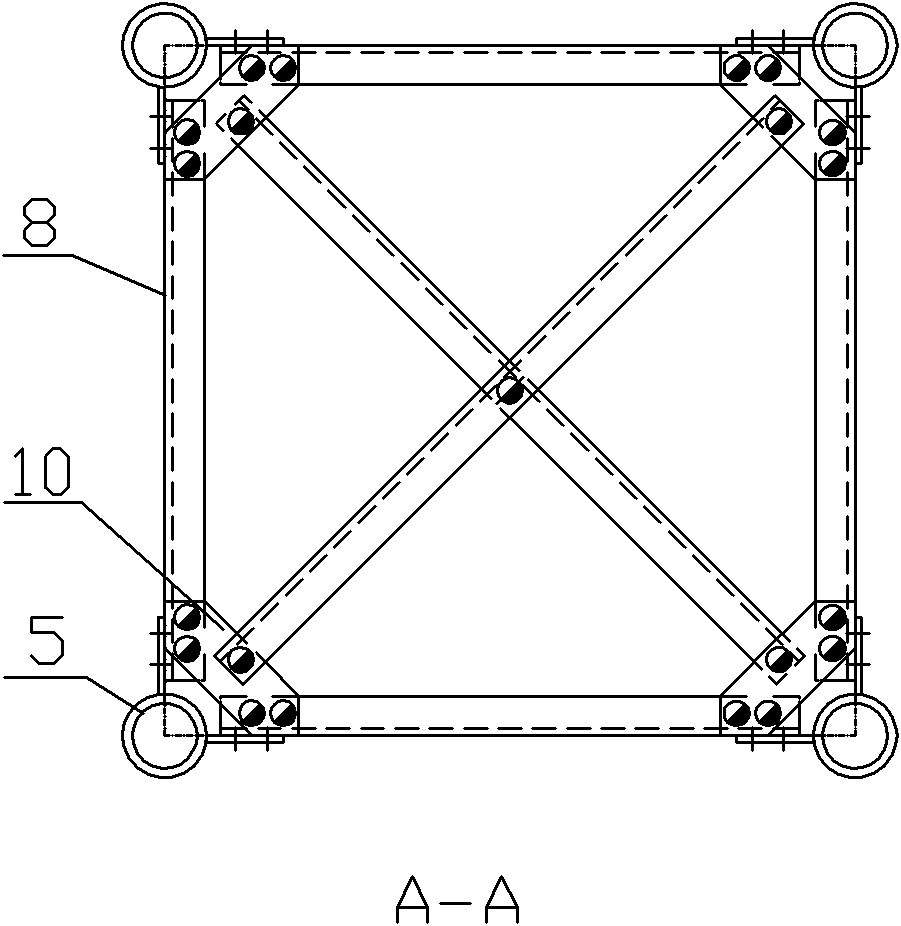 Four-pipe tower of power transmission line