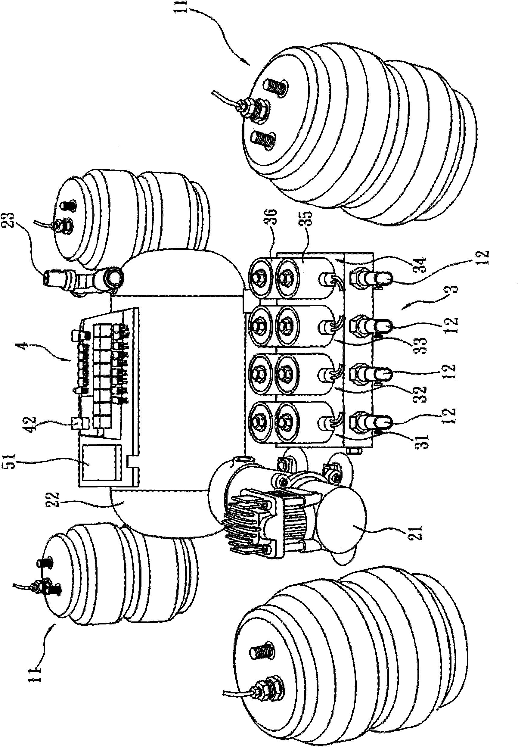 Intelligent electronic suspension system capable of adjusting air pressure automatically