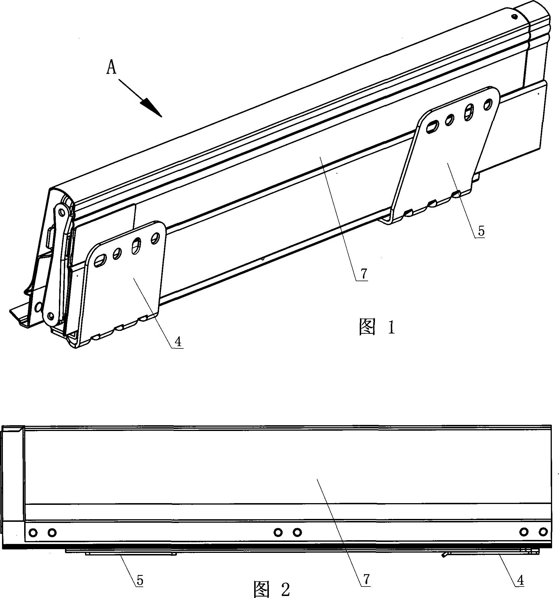 Integrated drawer guide rail