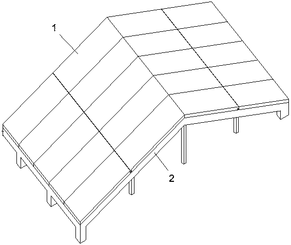 Fabricated sloping roof construction method