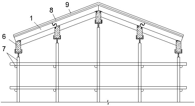 Fabricated sloping roof construction method