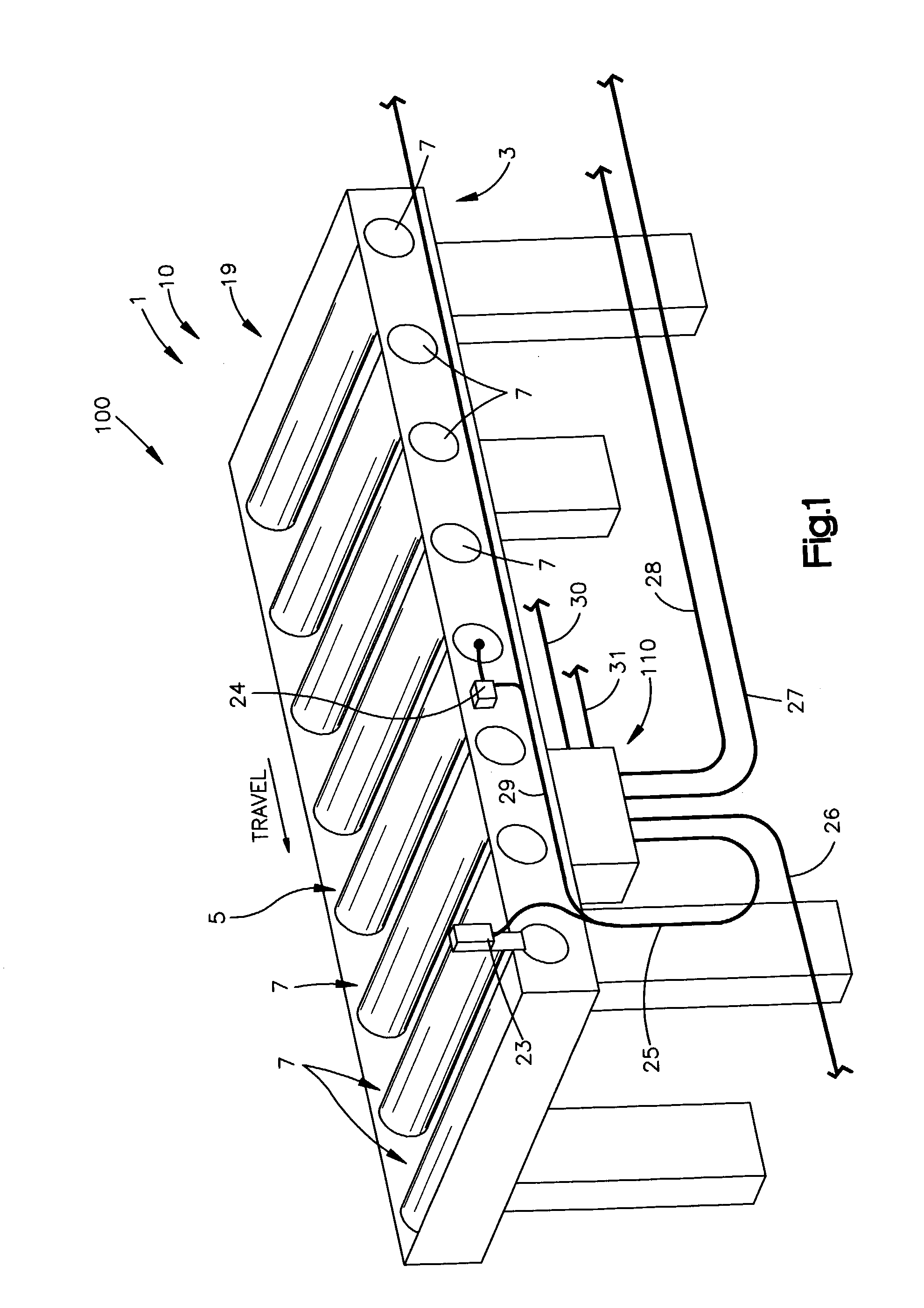 Control and power distribution system for a conveyor