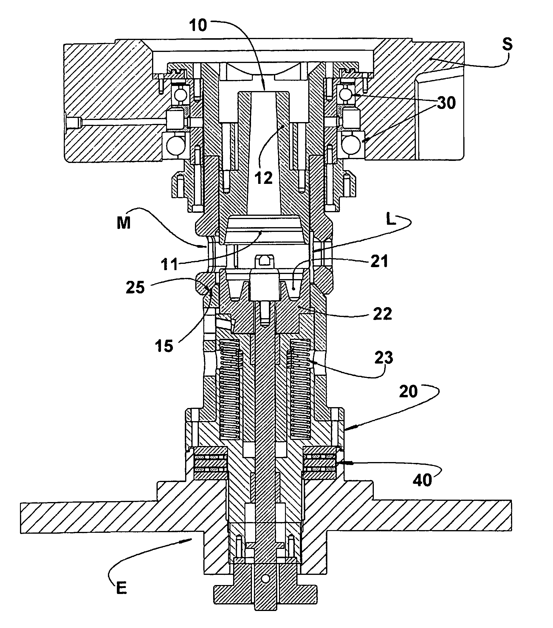 Bearing arrangement for a centrifugal casting machine