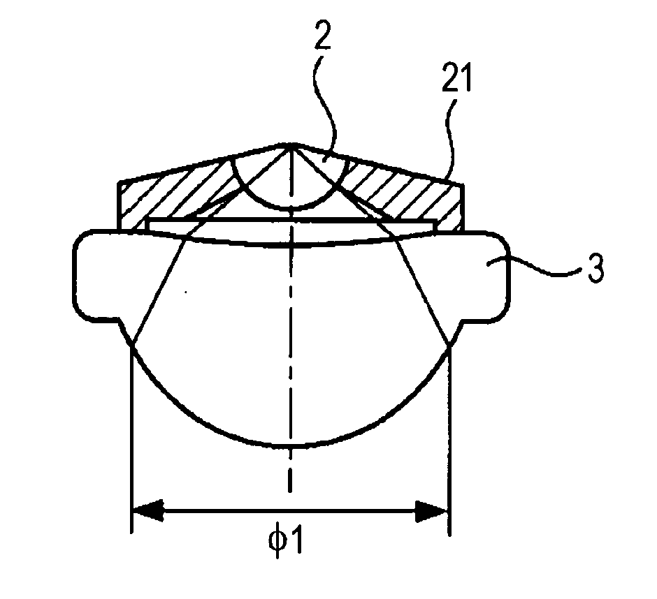 Solid immersion lens, and condenser lens, optical pickup device, and optical recording/reproducing apparatus including the solid immersion lens