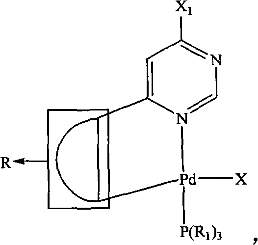 Pyrimidine-ring-contained palladium metal ligand and preparation method thereof