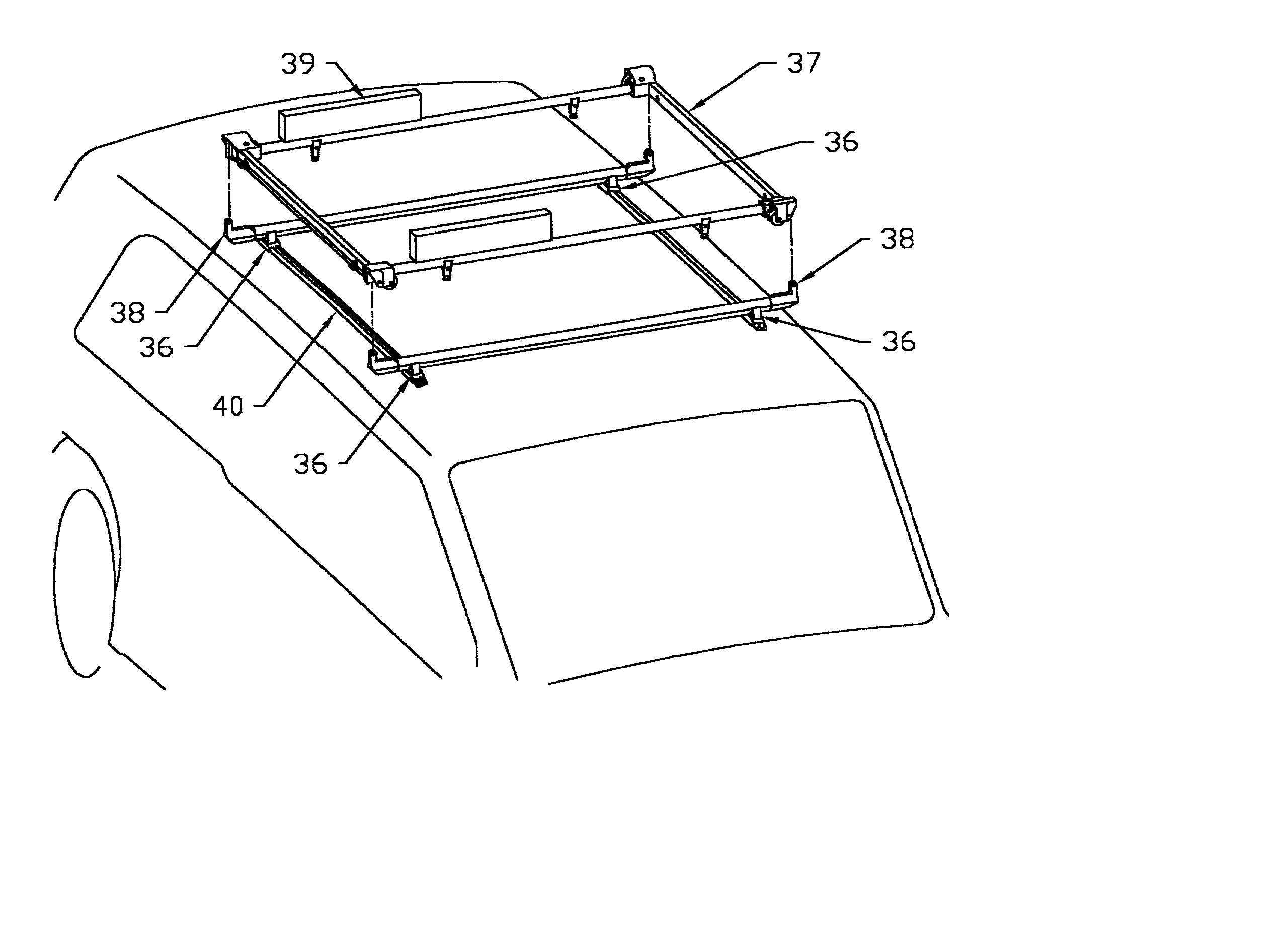 Deployable roof mounted equipment rack for tall vehicles