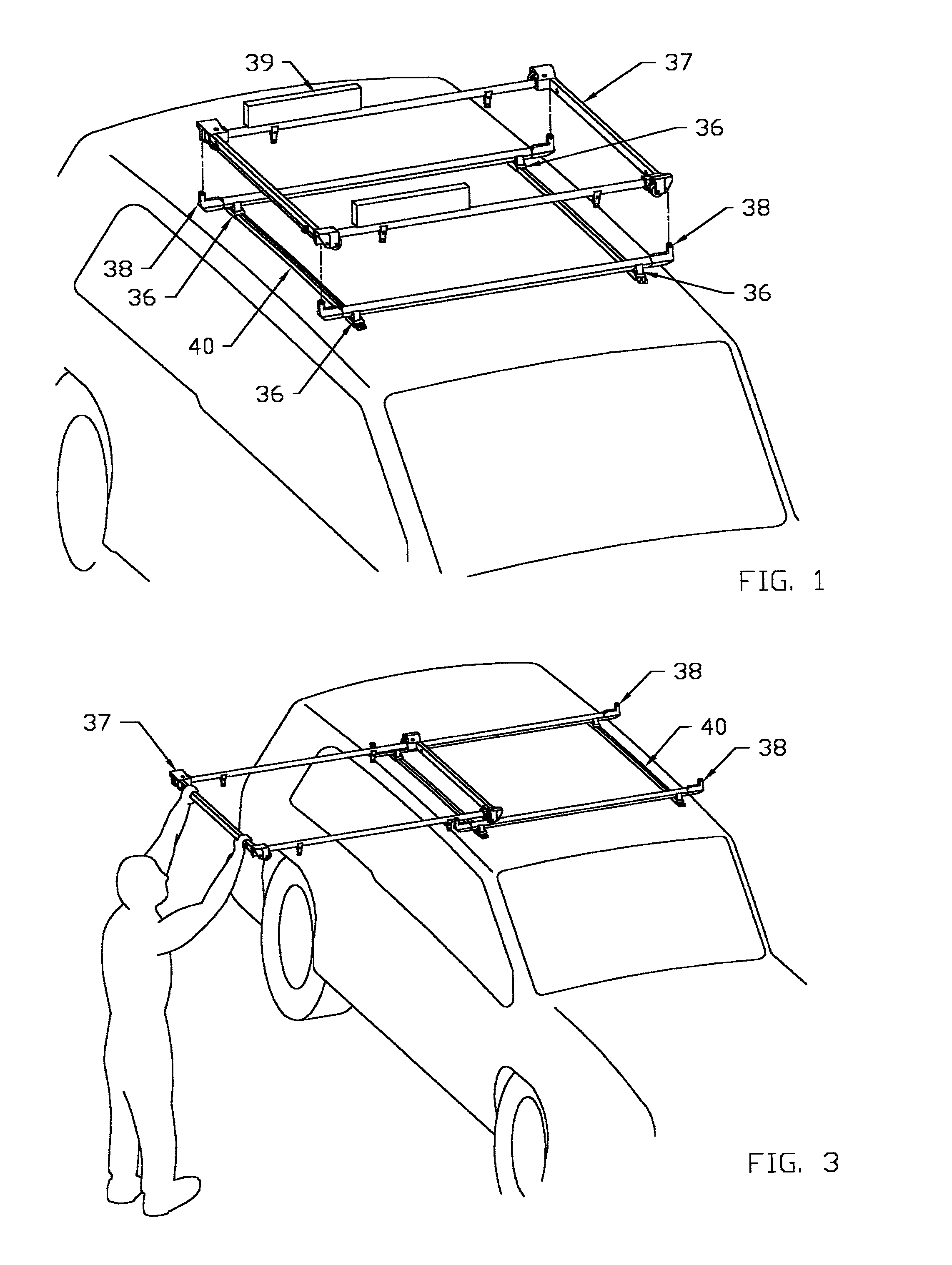 Deployable roof mounted equipment rack for tall vehicles