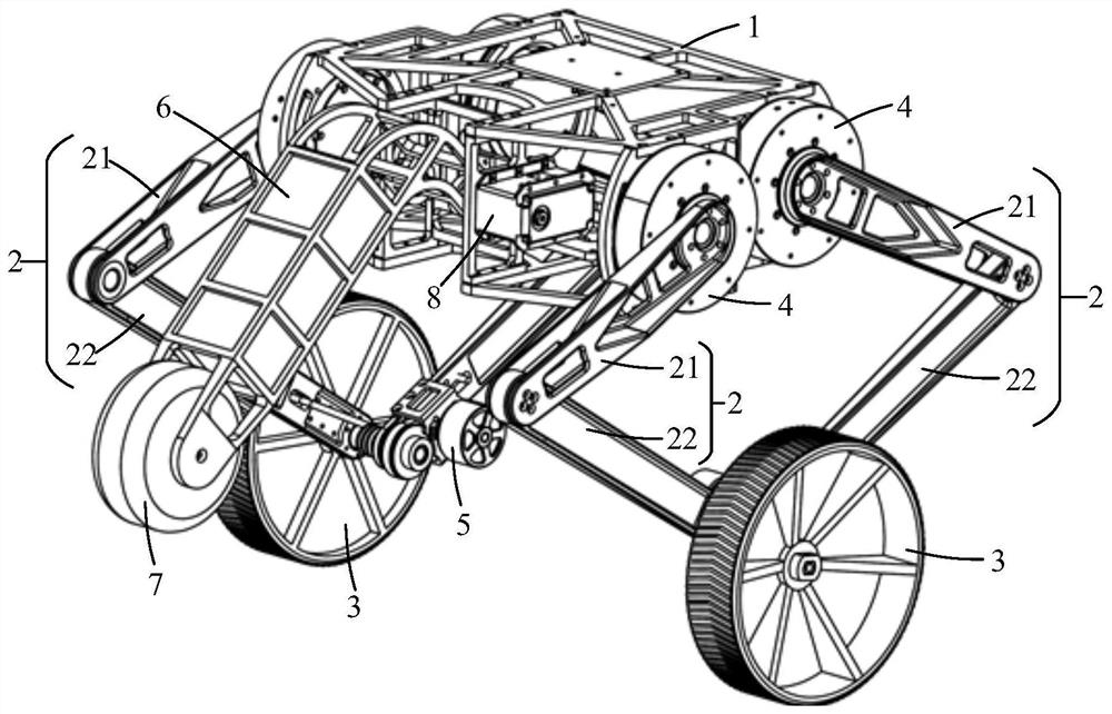 Mechanical leg and wheeled mobile device