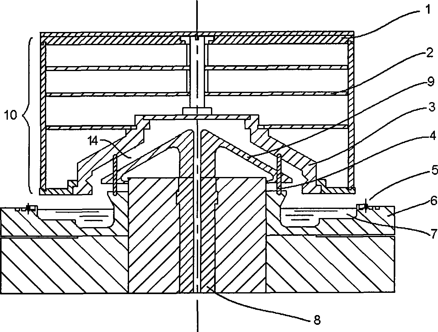 Apparatus for producing zonal polycrystalline silicon by edge limited silicon film growth method