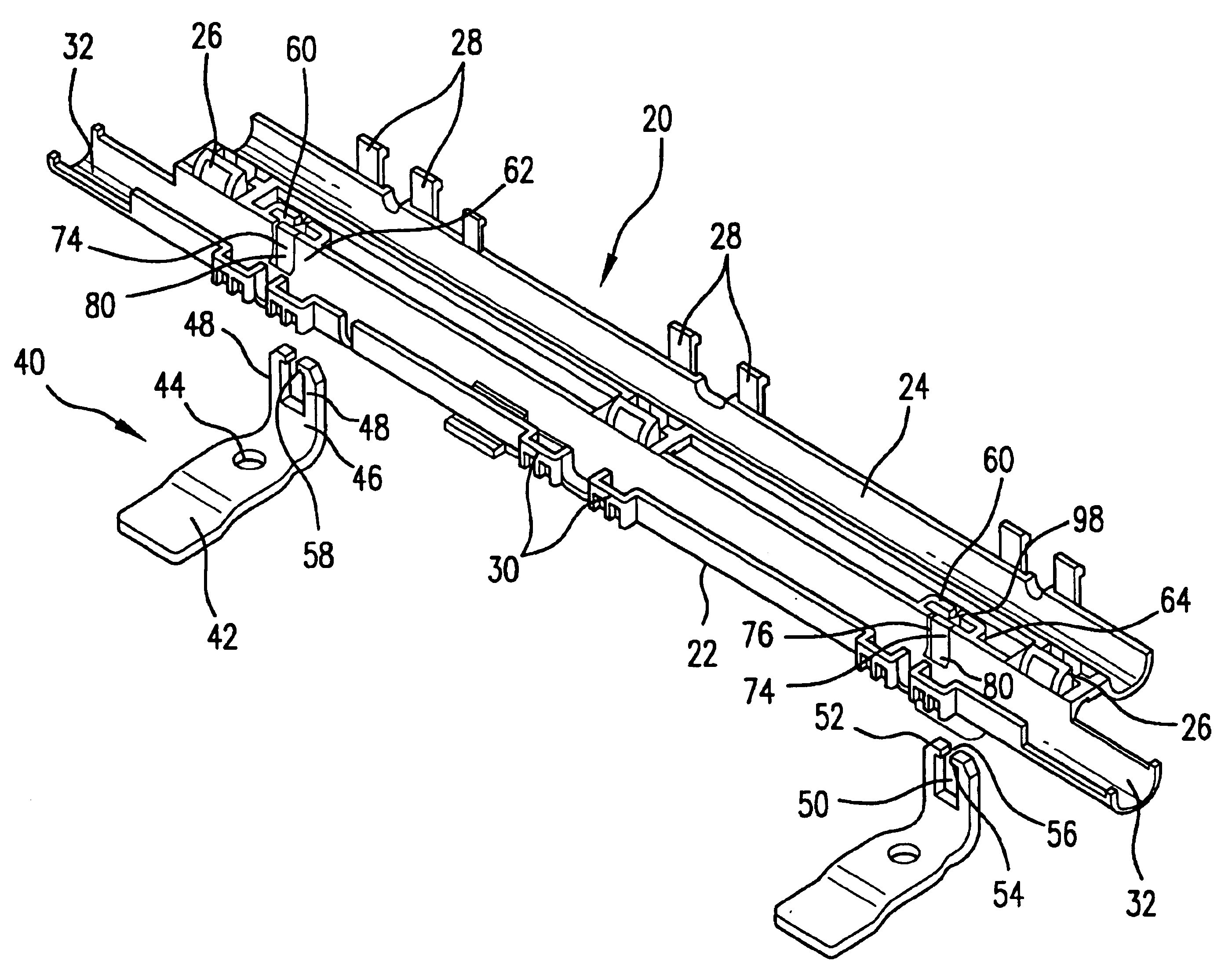 Mounting device for a wire harness shield