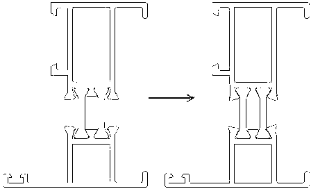 Automatic strip-inserting process of heat-insulting bridge cut-off aluminum window and door profiles