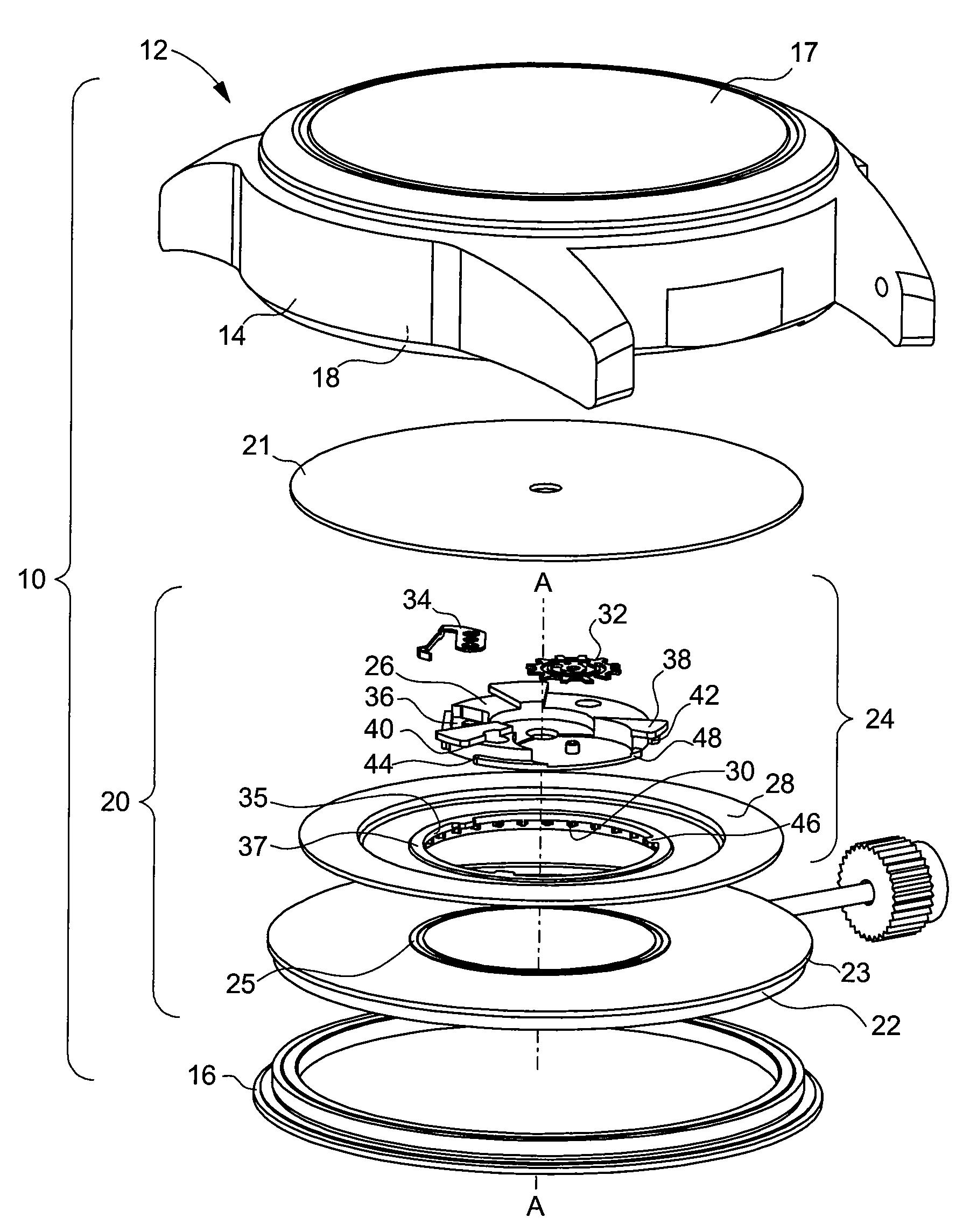 Timepiece movement fitted with a display module