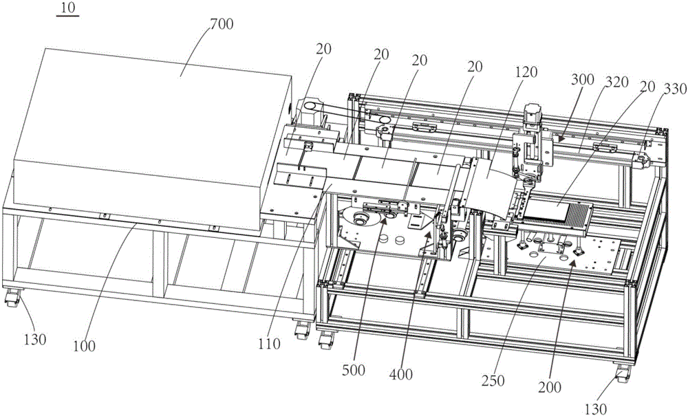 Automatic cut-part laying mechanism