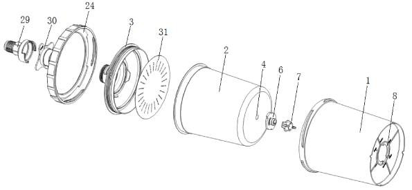 Reusable hanging type rotary air inlet paint spraying pot