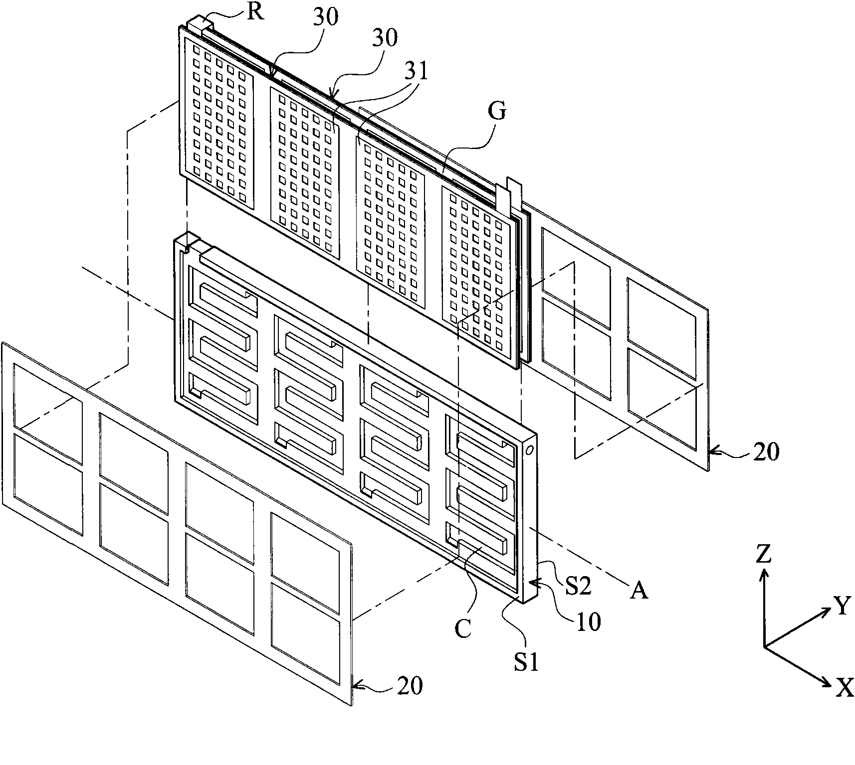 Flat type fuel cell module and flow field plate thereof