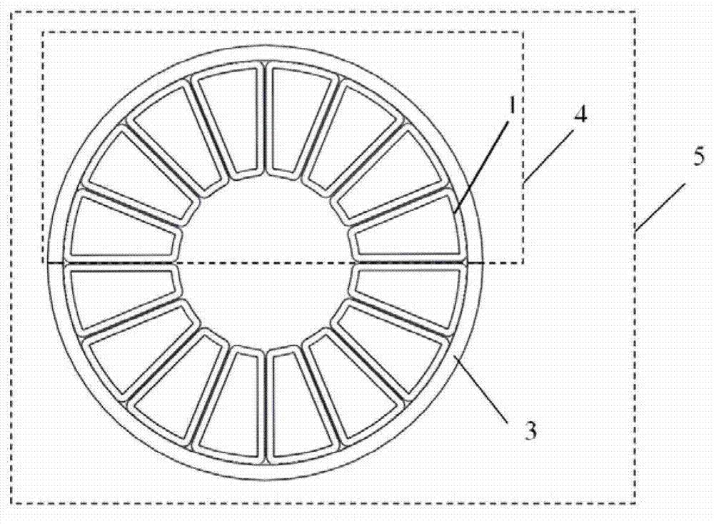 Non-iron-core permanent disc type motor stator and assembly method thereof