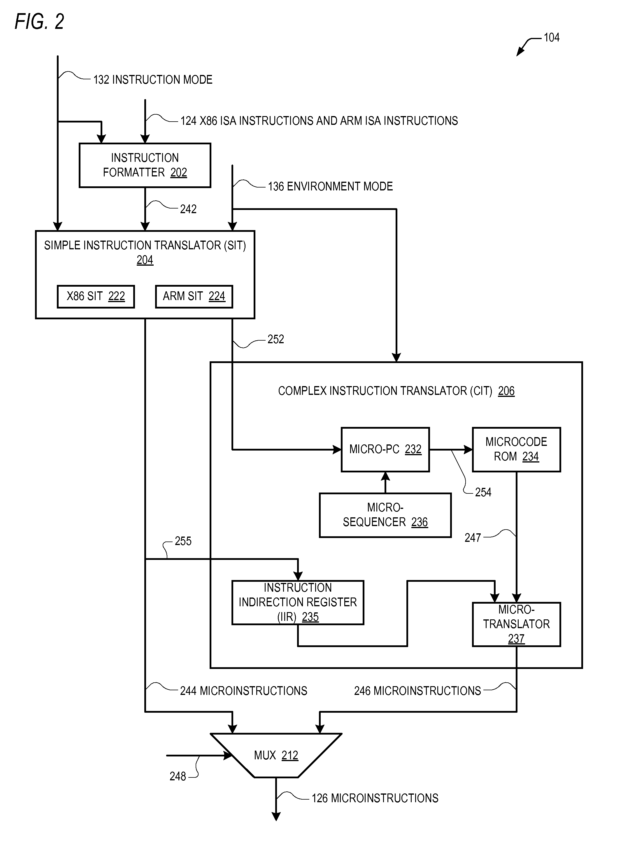 Heterogeneous isa microprocessor with shared hardware isa registers