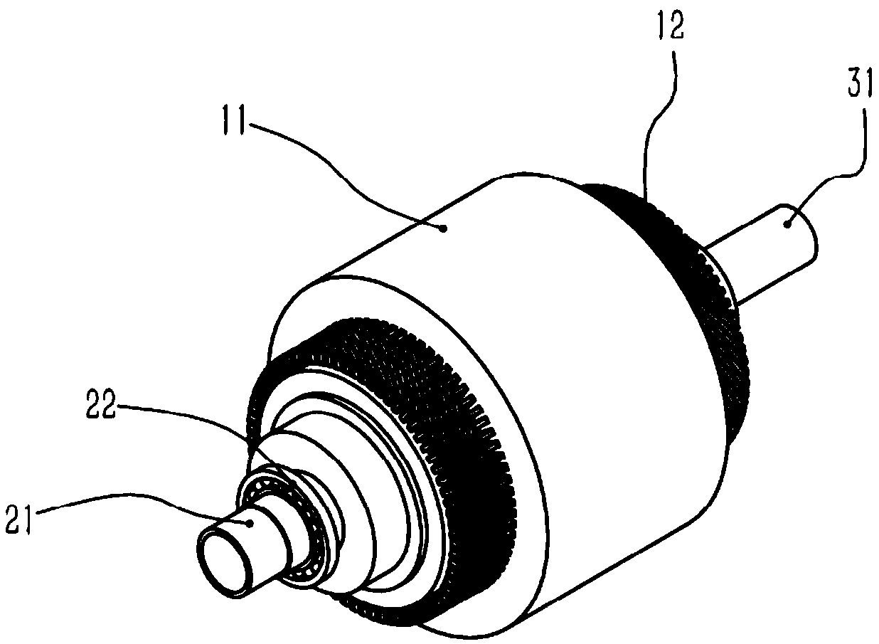 High-temperature superconducting synchronous motor of rotary pole shoe type