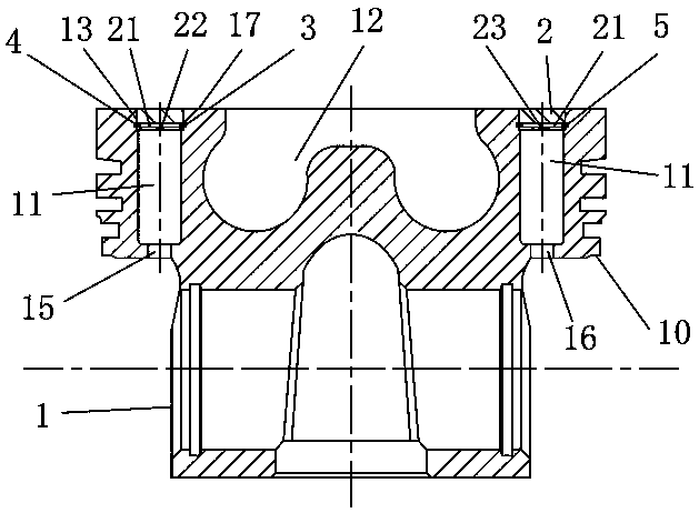 A steel piston based on laser welding forming inner cooling oil passage and its processing method