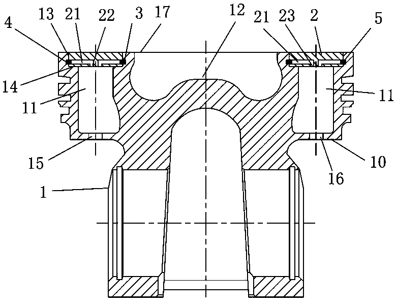A steel piston based on laser welding forming inner cooling oil passage and its processing method