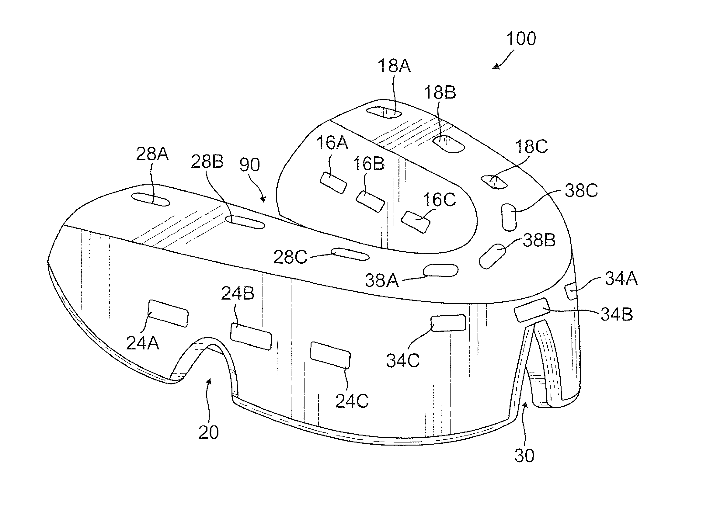 Mouthguard having breathing cavities and breathing holes incorporated into the body of the mouthguard