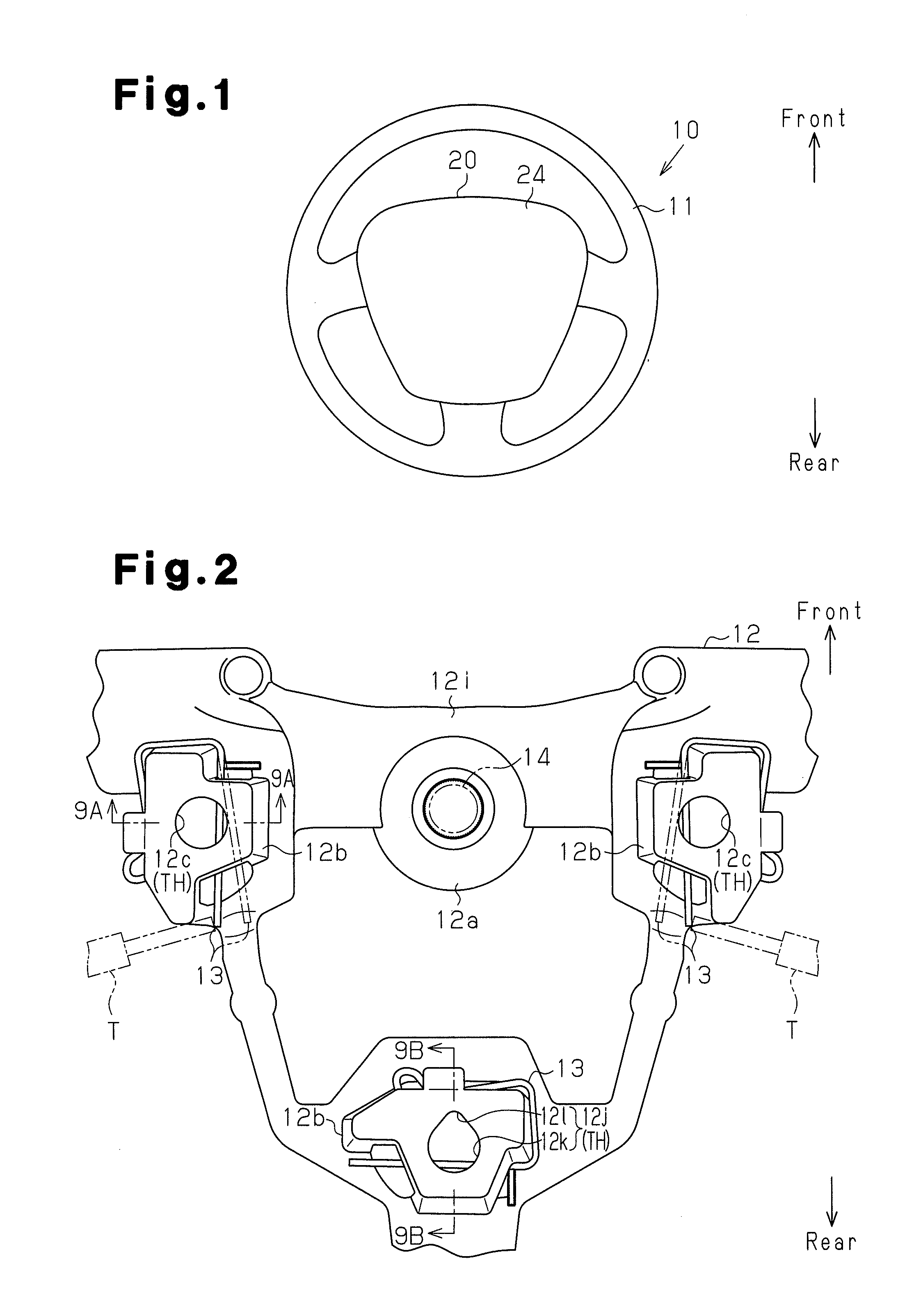 Airbag-equipped steering wheel device