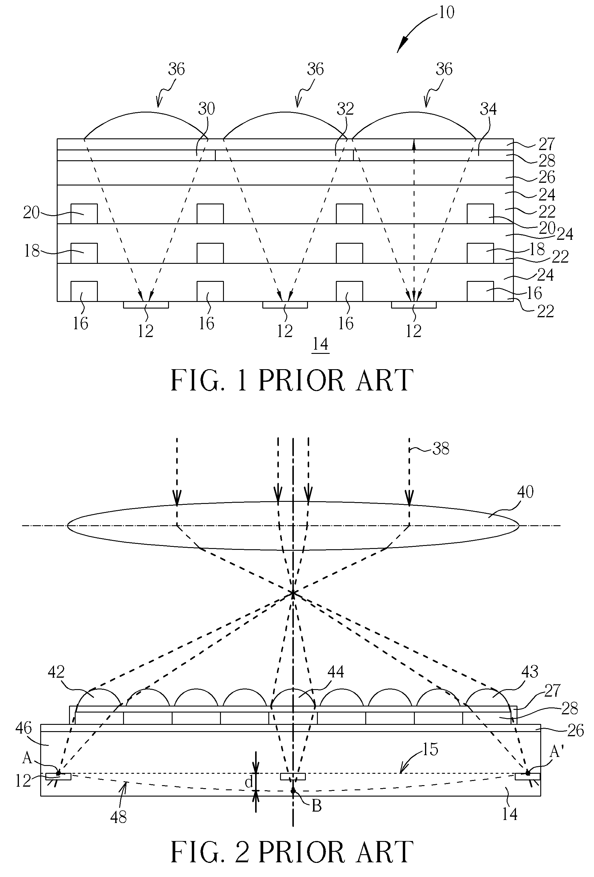 Image sensor structure with different pitches or shapes of microlenses