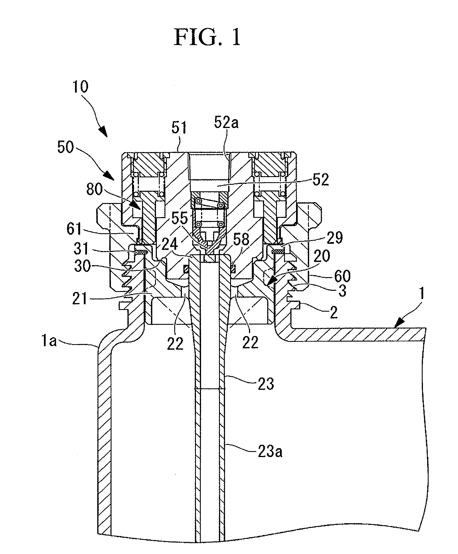 Connector for a fluid tank