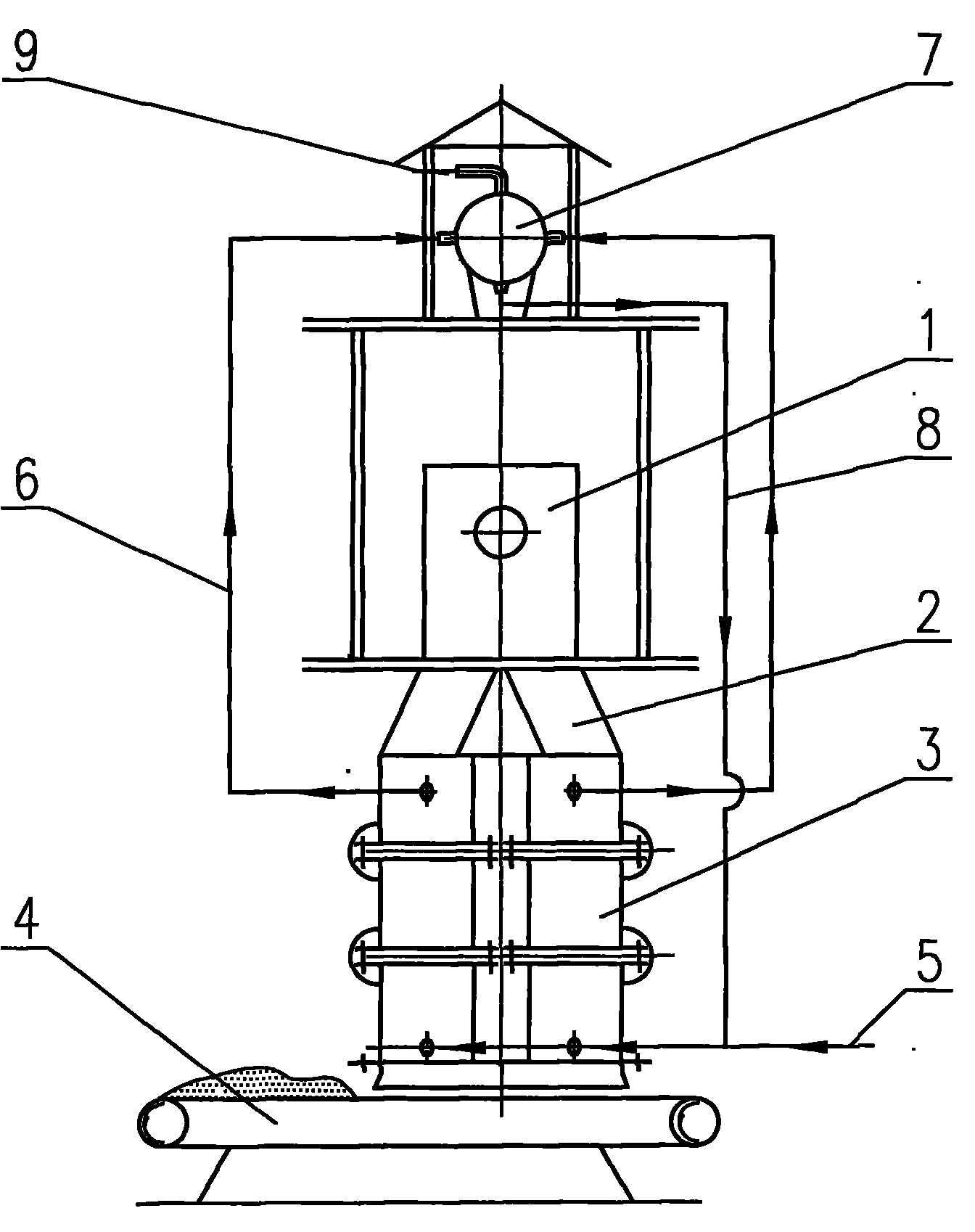Method and device for cooling high-temperature calcined coke of carbon rotary kiln