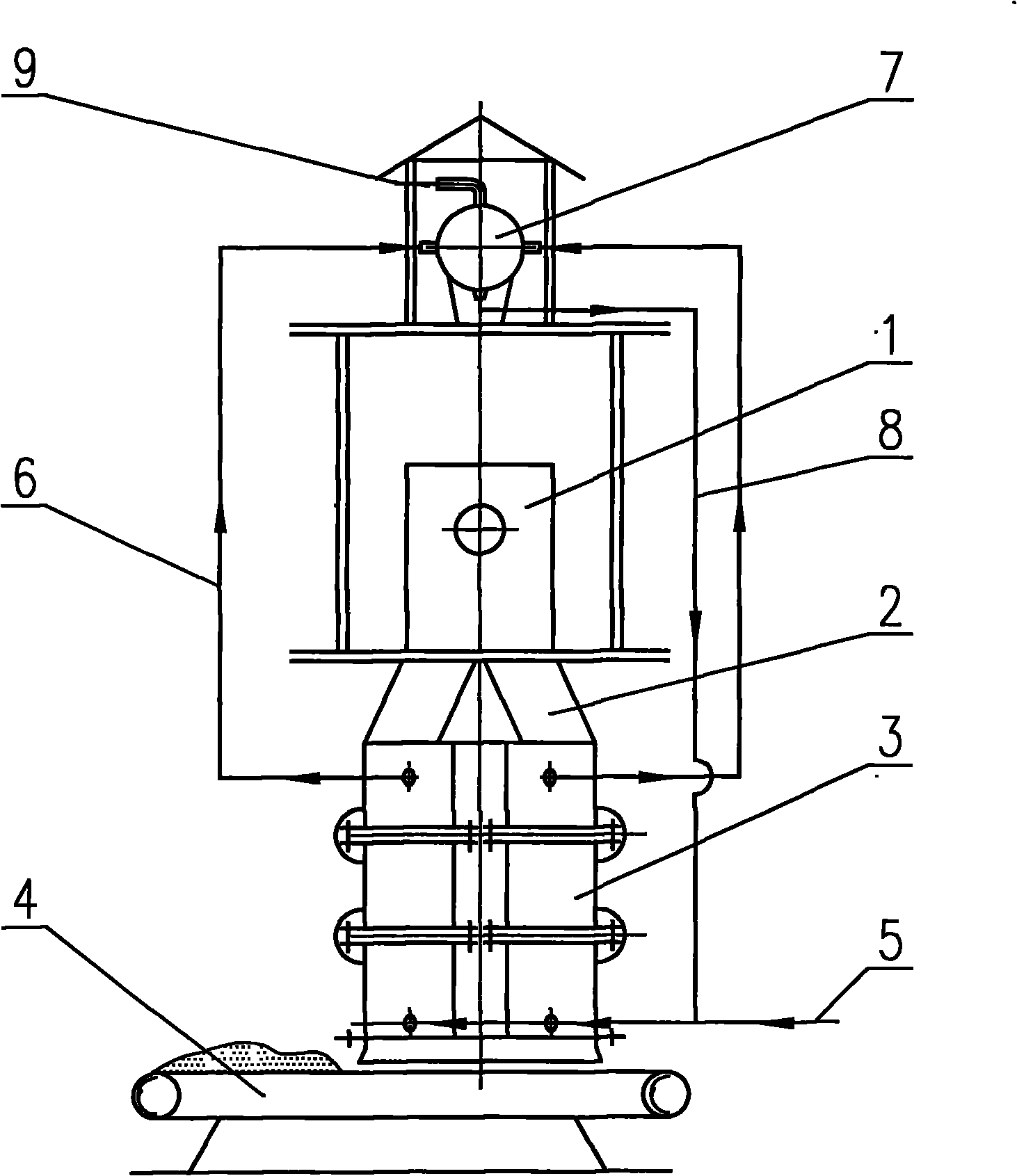 Method and device for cooling high-temperature calcined coke of carbon rotary kiln