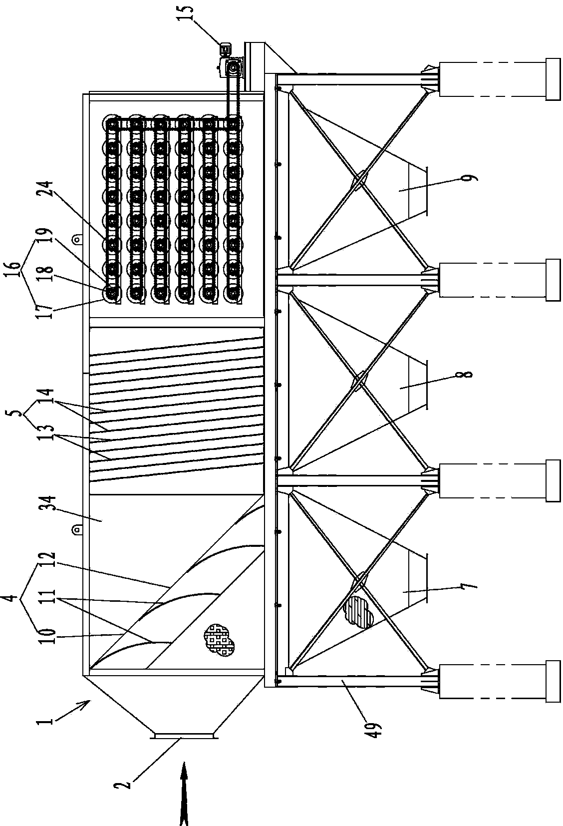 Maze surrounding centrifugal membrane type dust remover