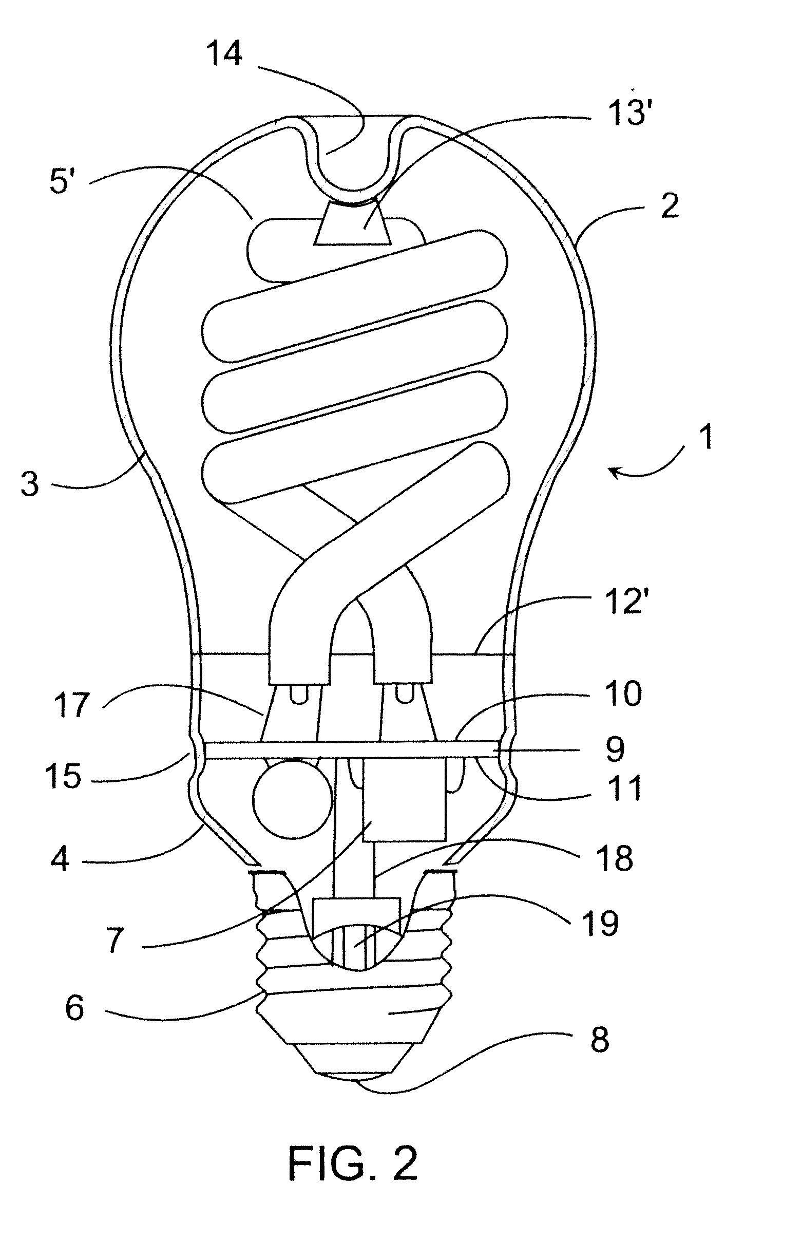Compact fluorescent lamp and method for manufacturing