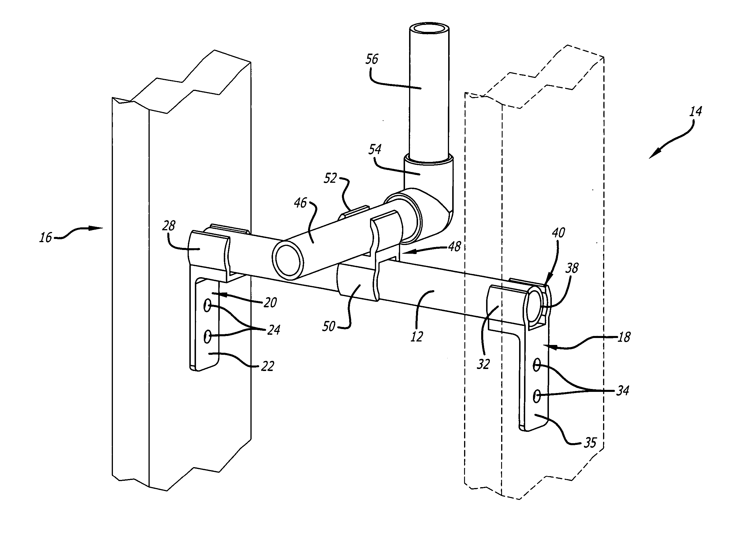 Simplified pipe support assembly