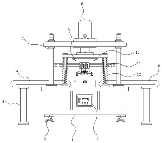 Plate pressing device used for sliding plate production