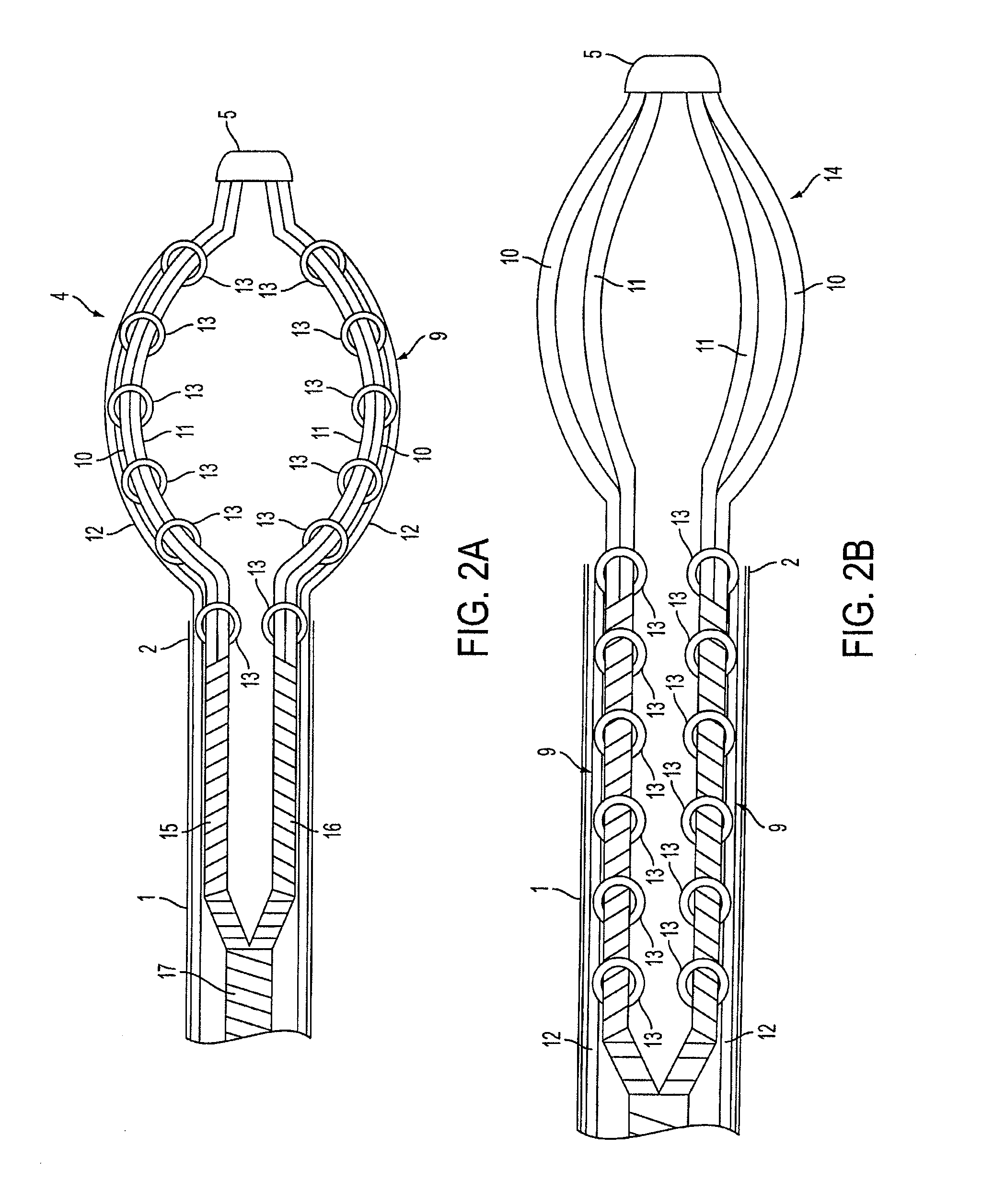 Two-stage snare-basket medical device