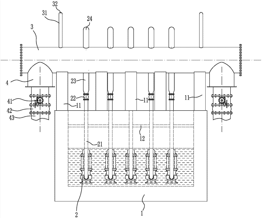 Sewage barrier-free lifting water distribution system