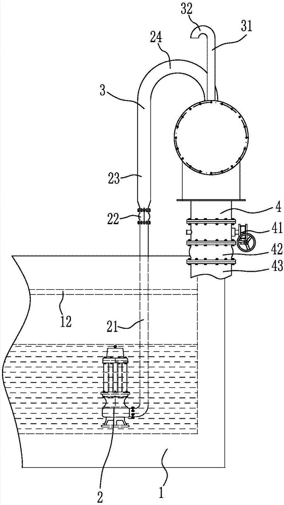 Sewage barrier-free lifting water distribution system