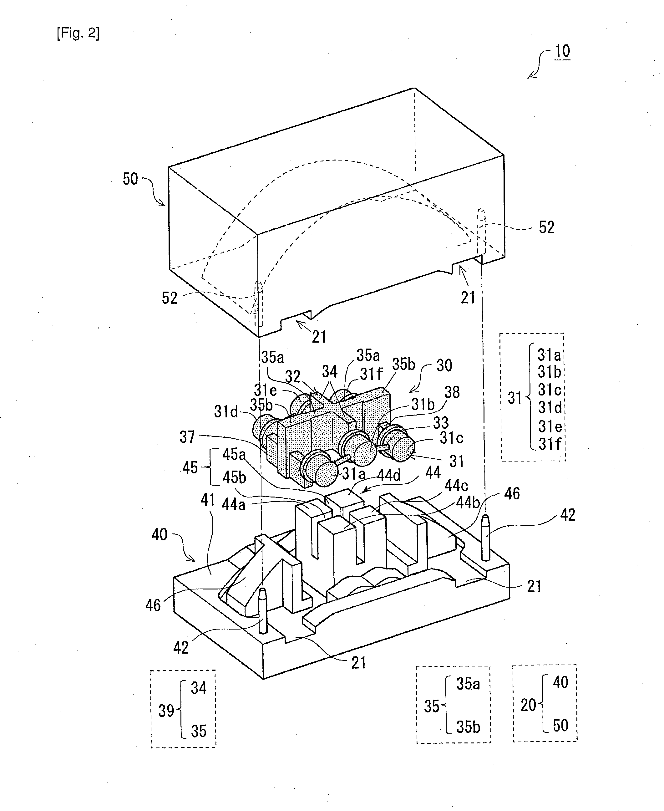 Caliper casting device, core and mold used in caliper casting device, caliper for disc brake, and manufacturing method thereof