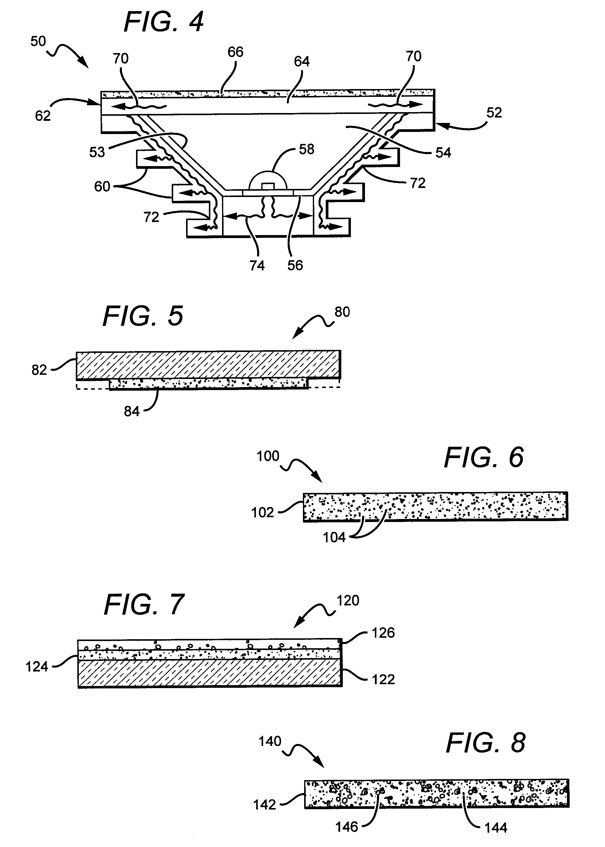 LED lamp incorporating remote phosphor and diffuser with heat dissipation features