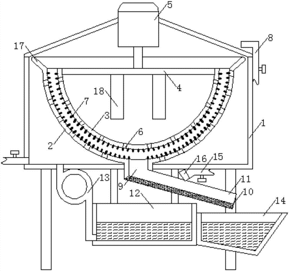 Sweeping type egg cleaning device and cleaning method