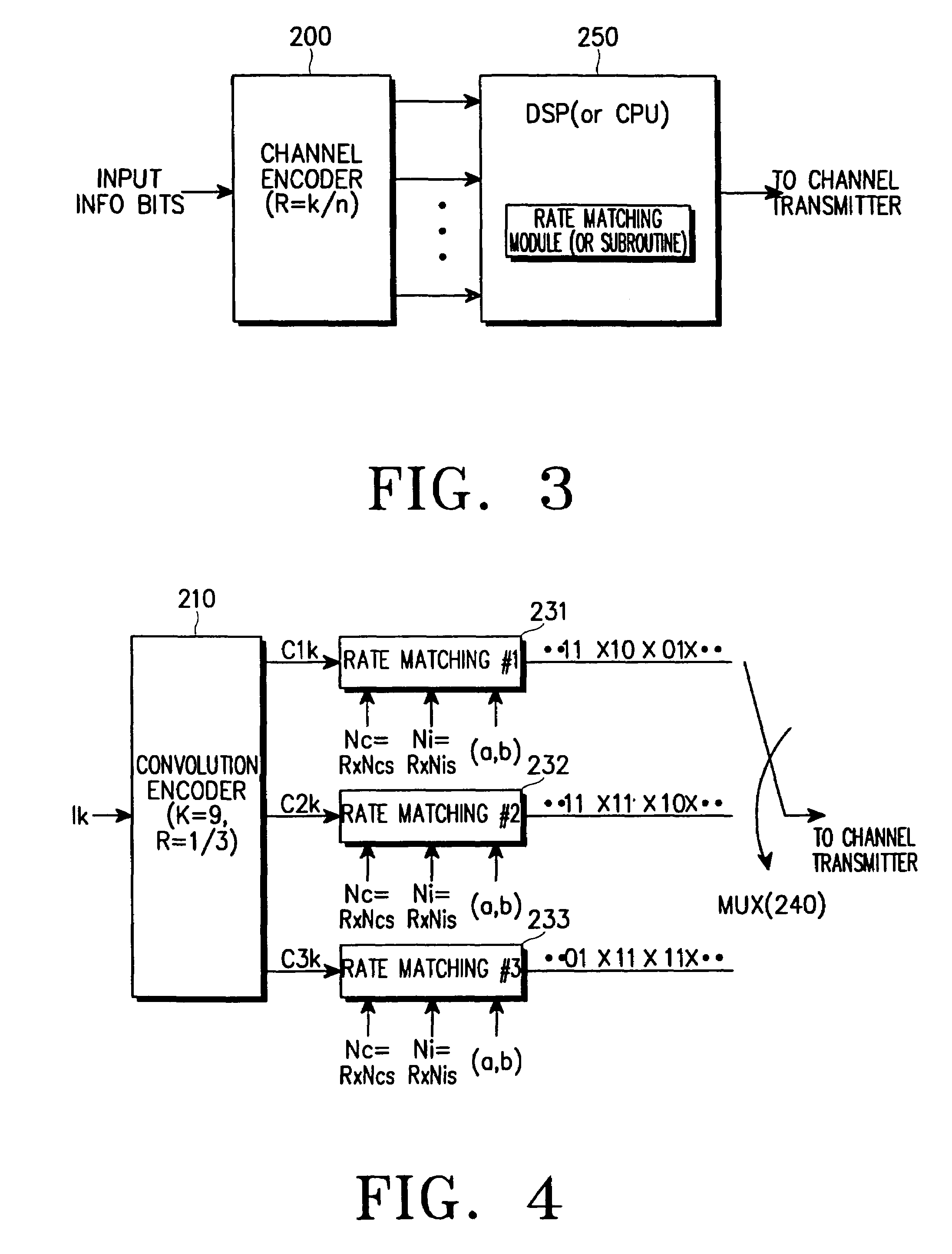 Rate matching device and method for a data communication system