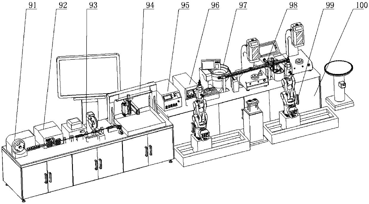 Low-frequency cable component press joining system labeling device