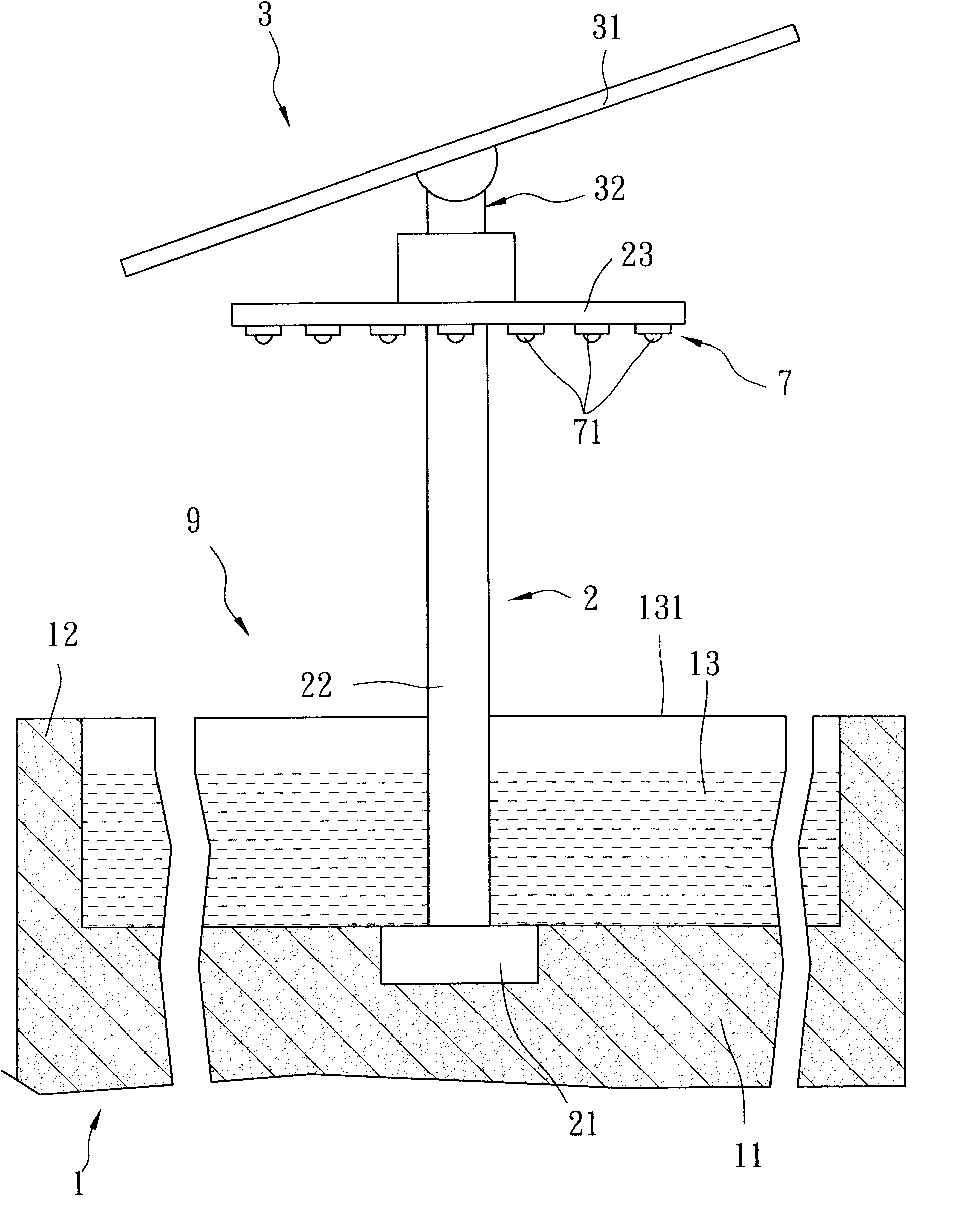 Solar power supply system for culture pool