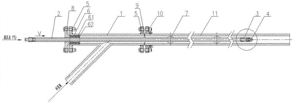 Descaling device at inner wall of steel tube with 20-100mm of diameter