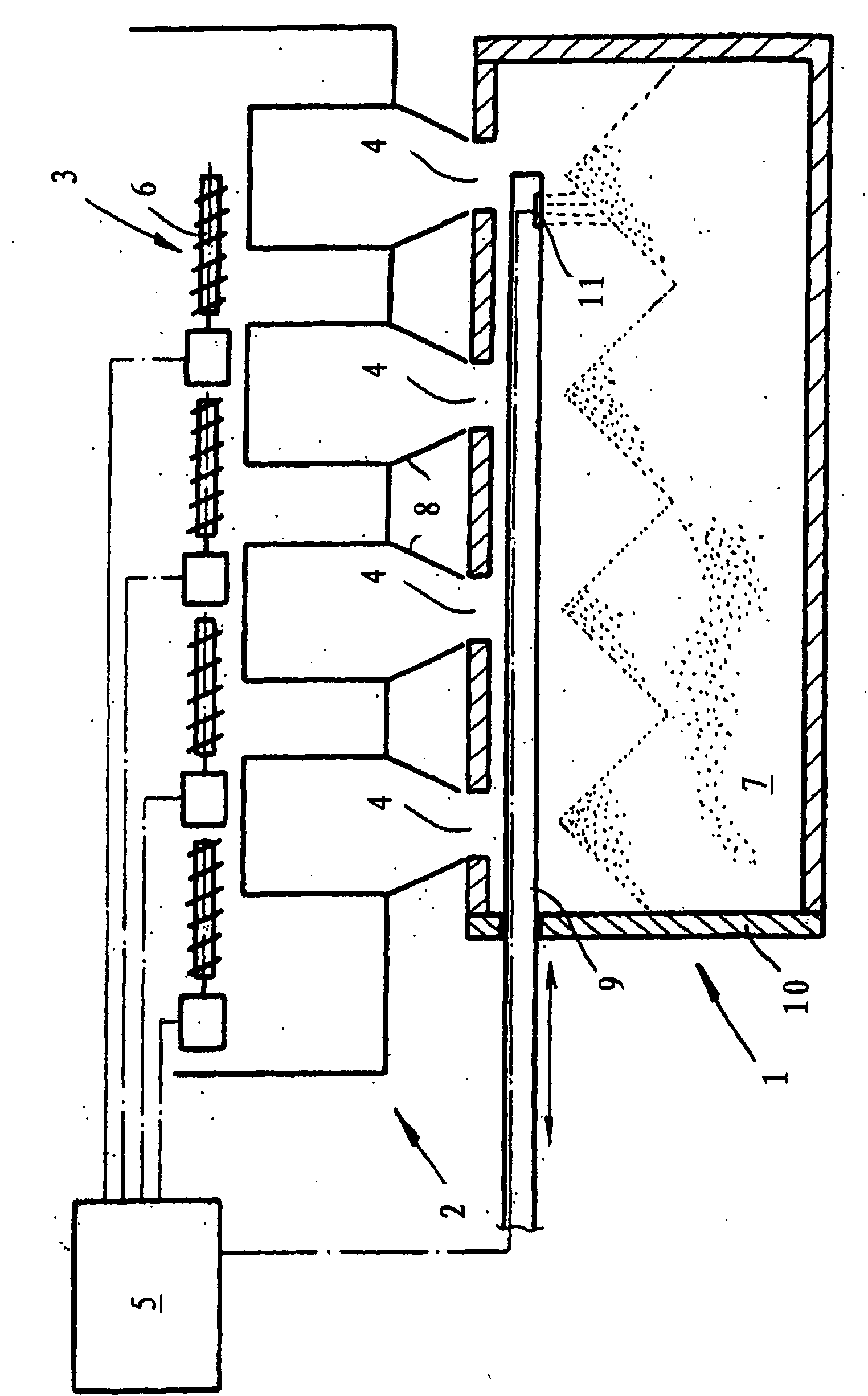 Levelling device and method of charging an oven chamber of a coke oven battery